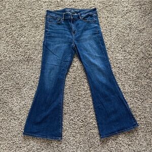 American Eagle Outfitters Women's Blue Low-rise Flare Jeans